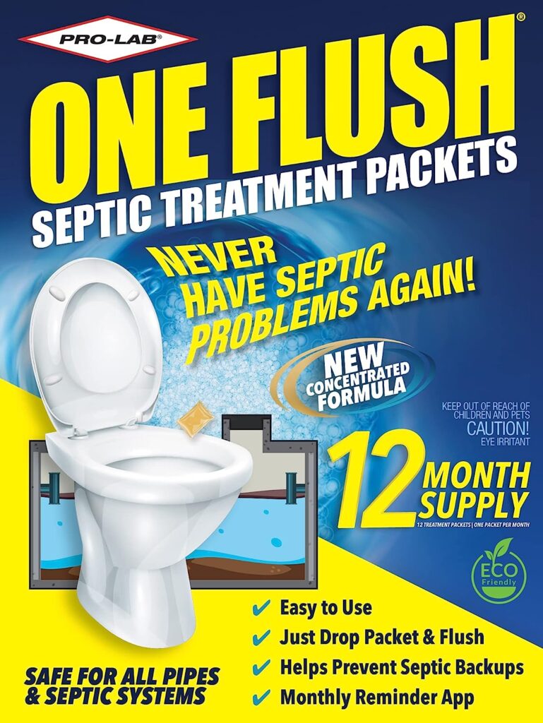 Best Septic Tank Treatment Packets -1 Year Supply of Septic Treatment- Dissolvable Septic Tank Treatment Packets - Use Septic Treatment Enzymes Packets Monthly to Prevent Septic System Backups