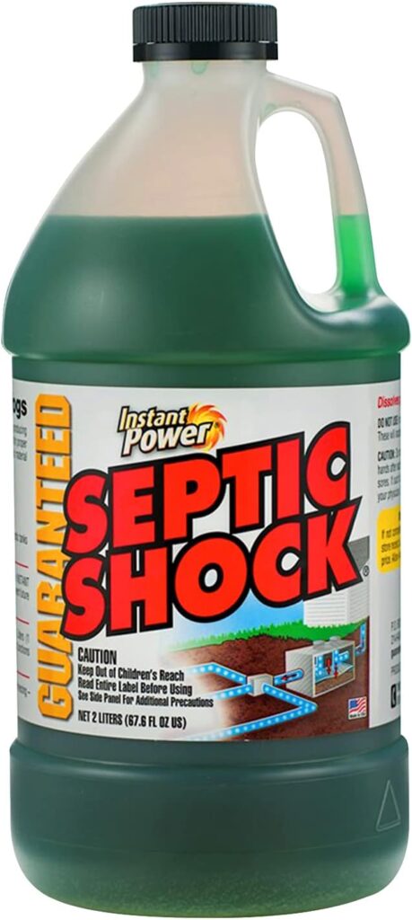 Instant Power Septic Shock Septic Tank Treatment, Drain Cleaner Liquid Clog Remover for Septic System, 67.6 FL OZ (2 Liter)