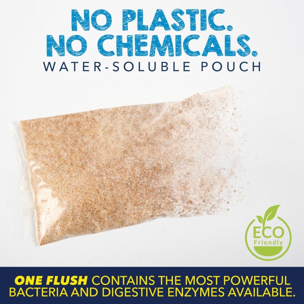 ONE FLUSH Septic Tank Treatment Packets -2 Year Supply of Dissolvable Septic Tank Treatment Packets - Use Septic Treatment Enzymes Packets Monthly to Prevent Septic System Backups